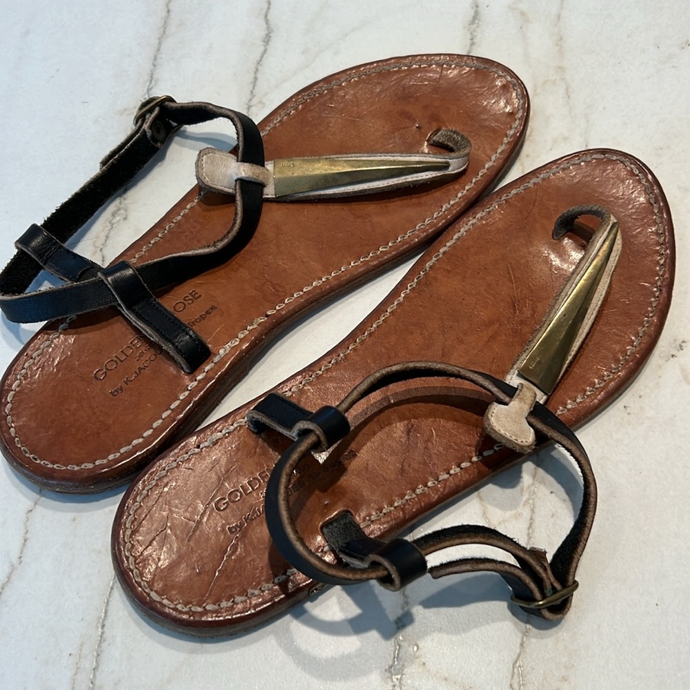 Golden Goose Distressed Thong Sandals (Size 38) - Picture 3 of 7